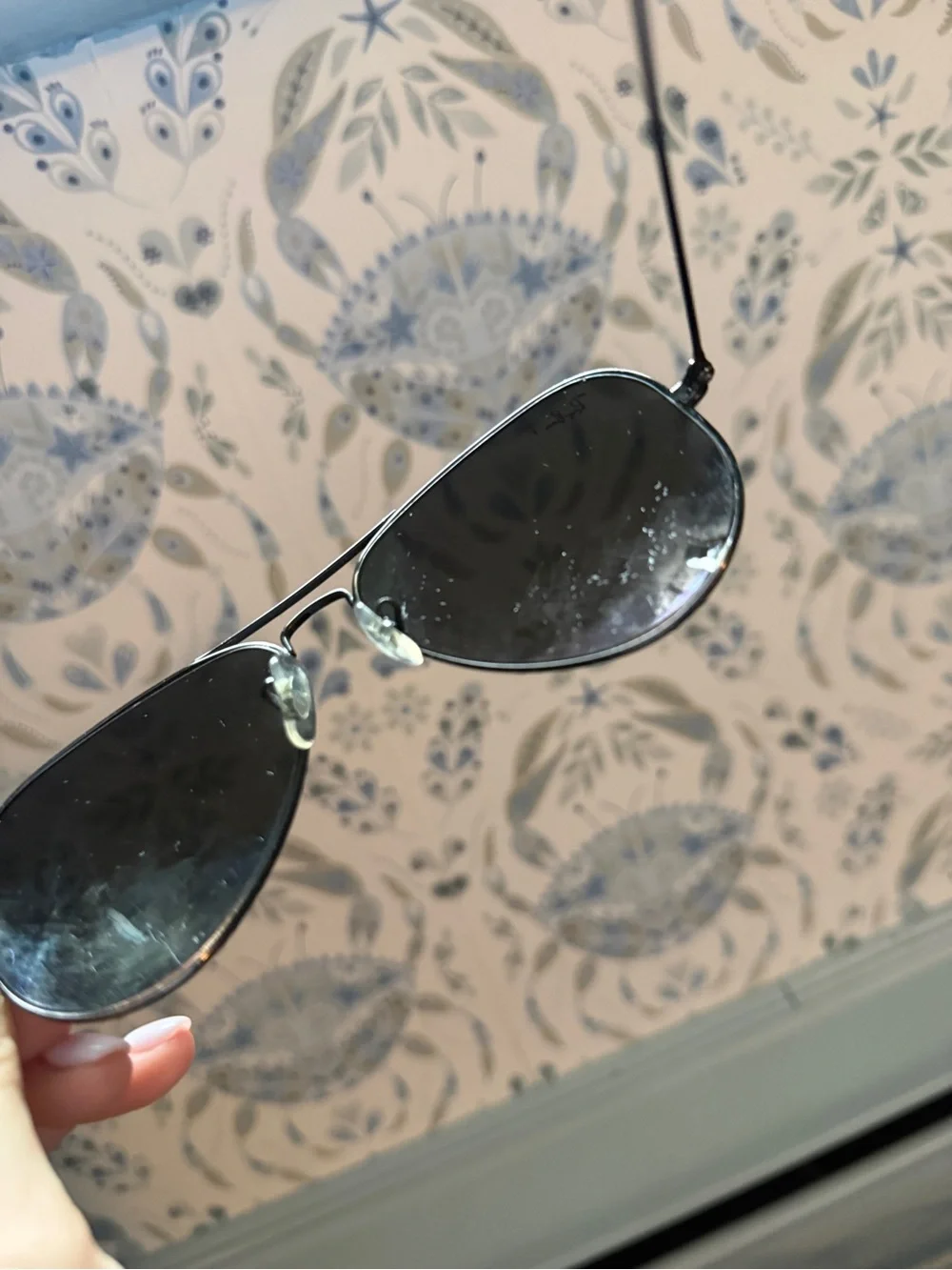Polarized Ray-Ban Black Aviator Sunglasses with Black Case